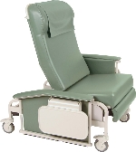 Winco 6570 XL CareCliner Drop Arm Geriatric Chair with Nylon Casters